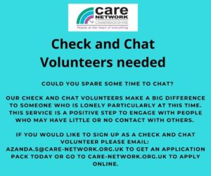 Care Network "check and chat" poster