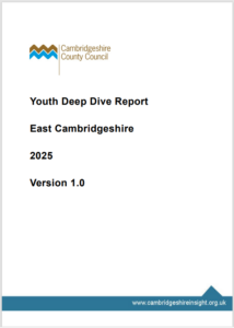 Cover page for the East Cambridgeshire youth deep dive for 2025